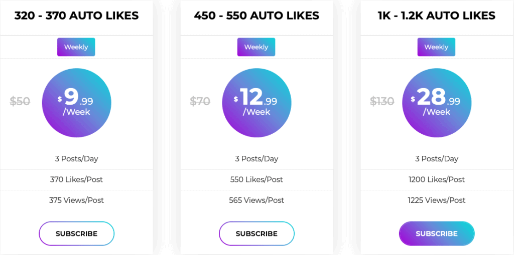 AutoLikesIG Prices